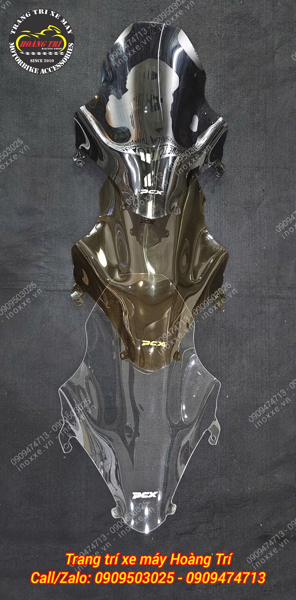 Kính chắn gió HTR lắp chuẩn PCX 2018